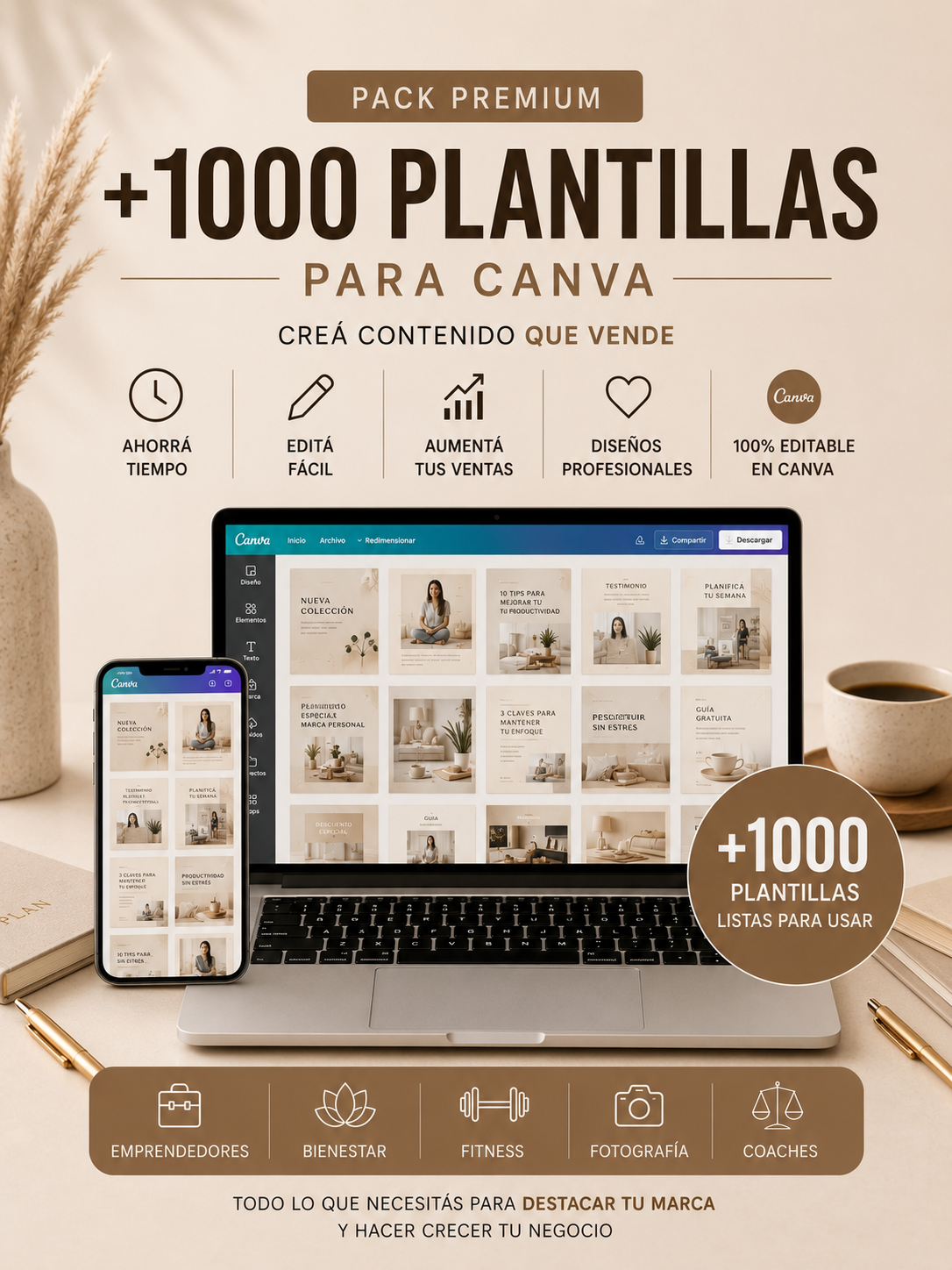 Pack Canva +1000 Plantillas Editables para Emprendedores y Negocios