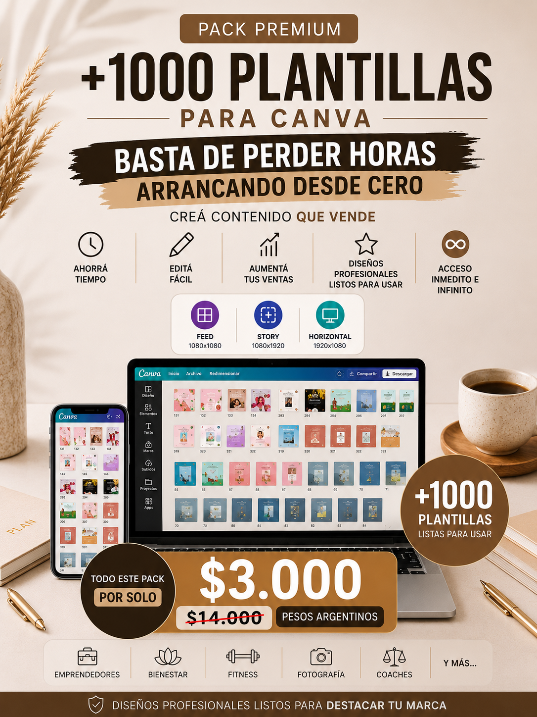 Pack Canva +1000 Plantillas Editables para Emprendedores y Negocios
